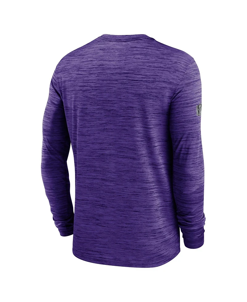 Nike Men's Purple Baltimore Ravens Sideline Offensive Transition Velocity Dri-fit Long Sleeve T-Shirt