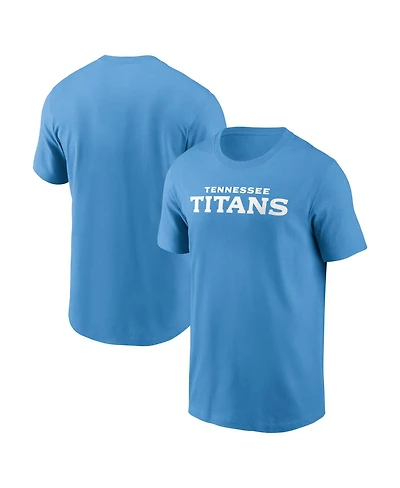 Nike Men's Light Blue Tennessee Titans Primetime Wordmark Essential T-Shirt