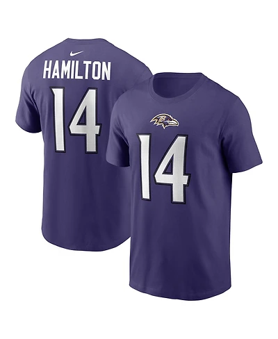 Nike Men's Kyle Hamilton Purple Baltimore Ravens Name Number T-Shirt