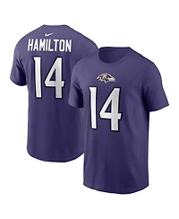 Nike Men's Kyle Hamilton Purple Baltimore Ravens Name Number T-Shirt