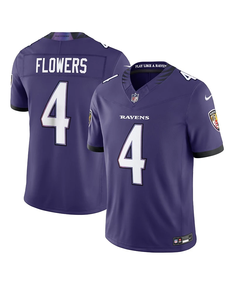 Nike Men's Zay Flowers Purple Baltimore Ravens Vapor F.u.s.e. Sewn Down Limited Jersey