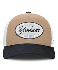 Nike Men's Khaki/Navy New York Yankees Rise A-Frame Trucker Adjustable Hat