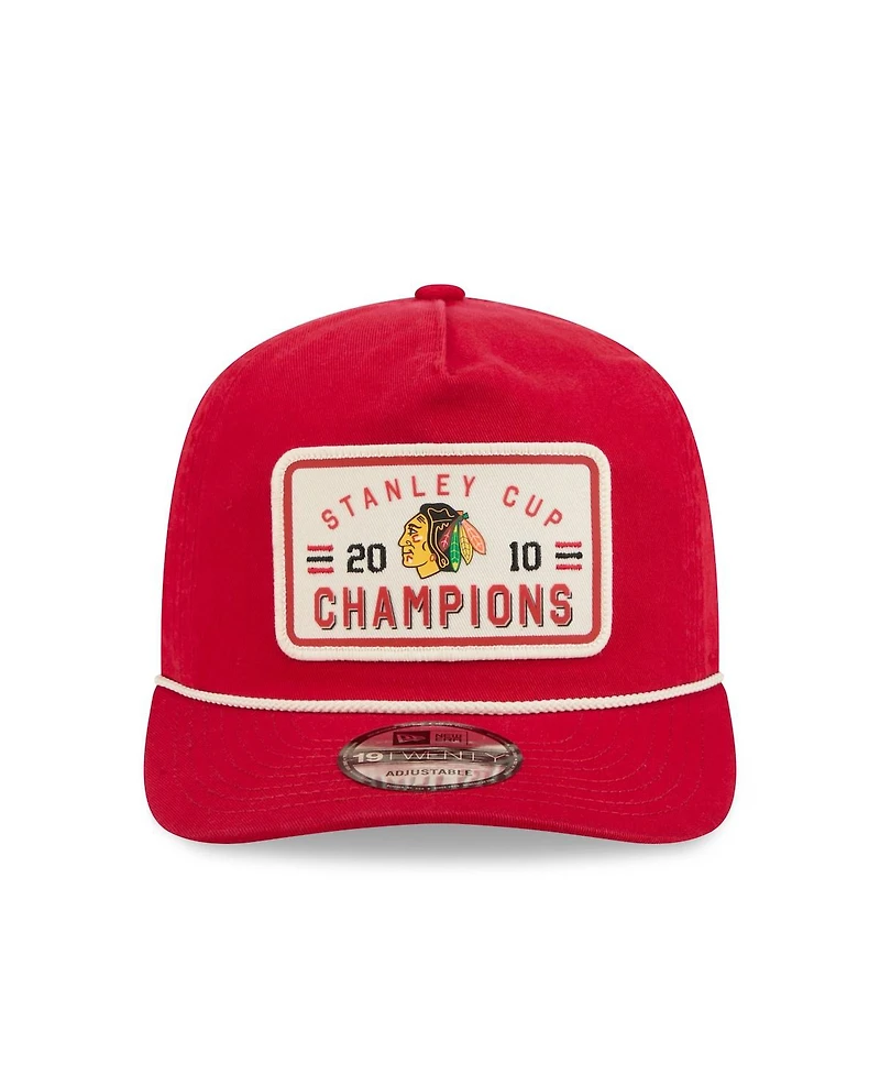 New Era Men's Red Chicago Blackhawks Throwback Stanley Cup Champions Side Patch 19TWENTY Adjustable Hat