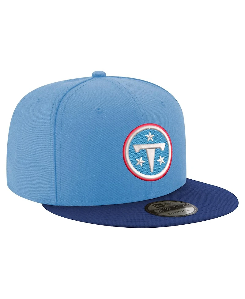 New Era Men's Light Blue/Navy Tennessee Titans Primary Logo 9FIFTY Snapback Hat