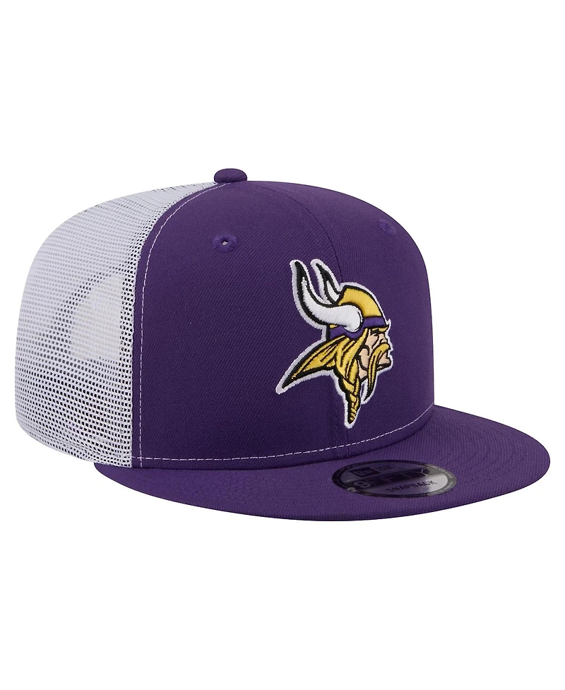 New Era Men's Purple Minnesota Vikings Core Team 9FIFTY Trucker Snapback Hat