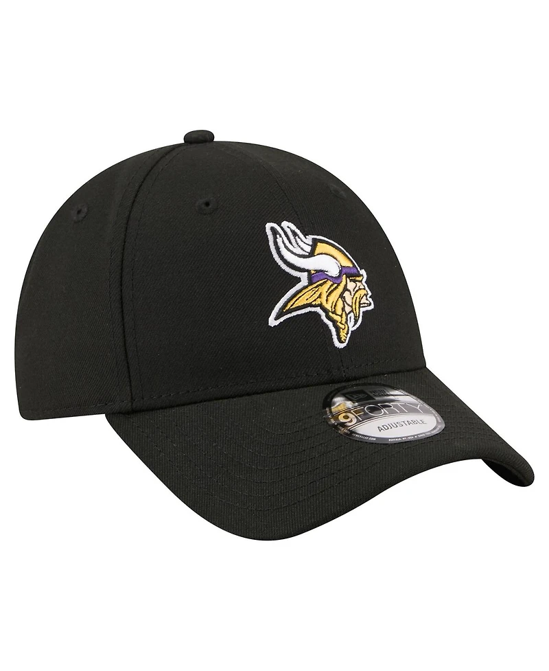 New Era Men's Black Minnesota Vikings Core Team 9FORTY Adjustable Hat
