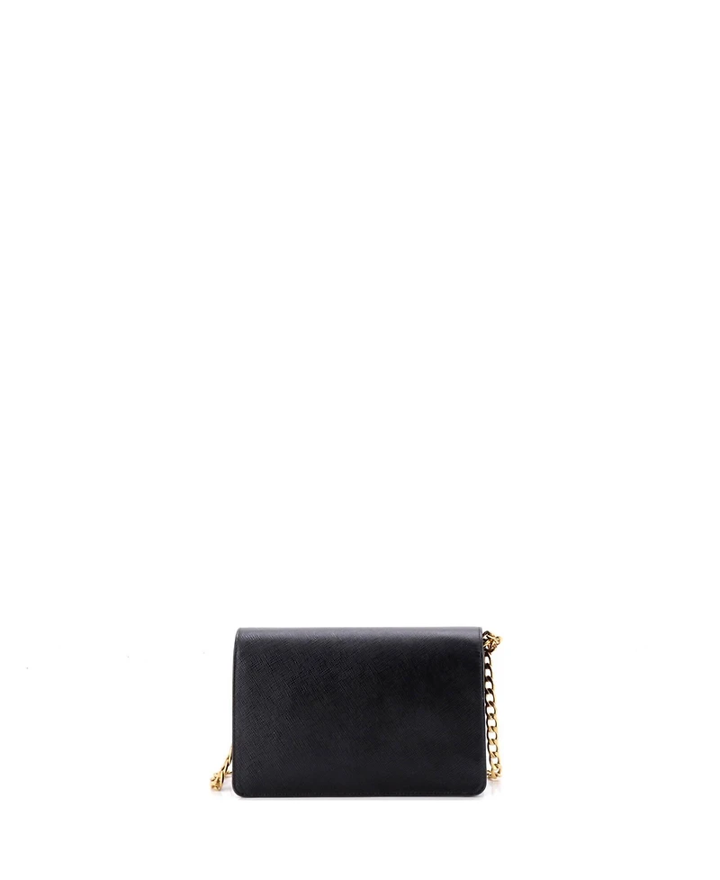 Pre-Owned Prada Chain Wallet Crossbody Saffiano Leather