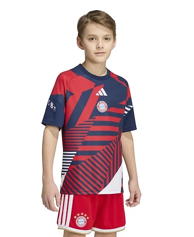 Adidas Big Boys and Girls Blue/Red Bayern Munich 2026/27 Pre-Match Home Training Jersey