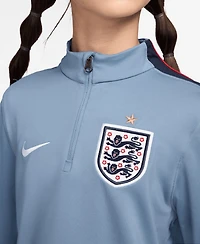Nike Big Boys and Girls Blue England National Team 2026 Strike Dri-fit Long Sleeve Quarter-Zip Drill Top