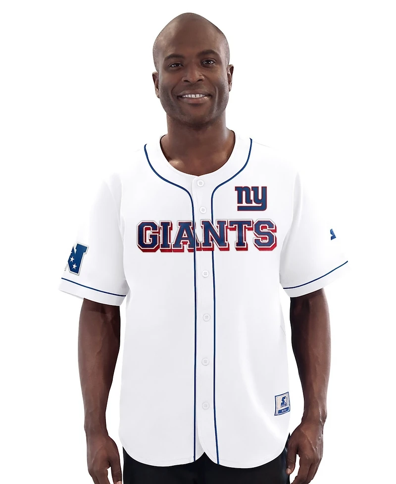 Starter Men's Starter White New York Giants Relay Full-Button Baseball Jersey