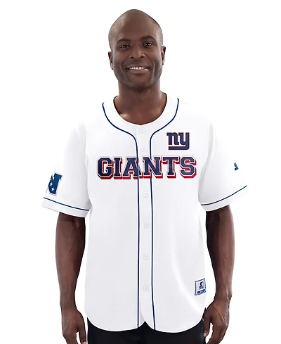 Starter Men's Starter White New York Giants Relay Full-Button Baseball Jersey
