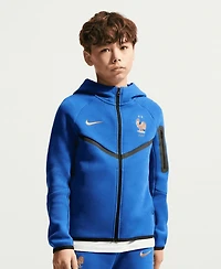 Nike Big Boys and Girls Blue France National Team Tech Fleece Full-Zip Hoodie