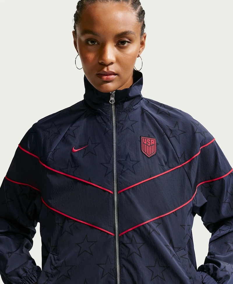 Nike Women's Navy Usmnt Windrunner Uv Woven Full-Zip Jacket