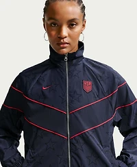 Nike Women's Navy Usmnt Windrunner Uv Woven Full-Zip Jacket