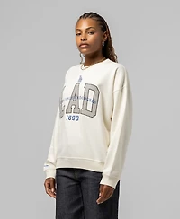 Mitchell & Ness Women's Cream Los Angeles Dodgers Premium Crewneck Sweatshirt