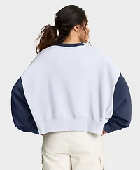 Nike Women's White/Navy Milwaukee Brewers Oversized High Hip Fleece Sweatshirt