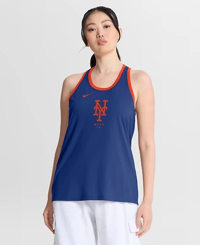Nike Women's Royal New York Mets Tri-Blend Dri-fit Racerback Tank Top