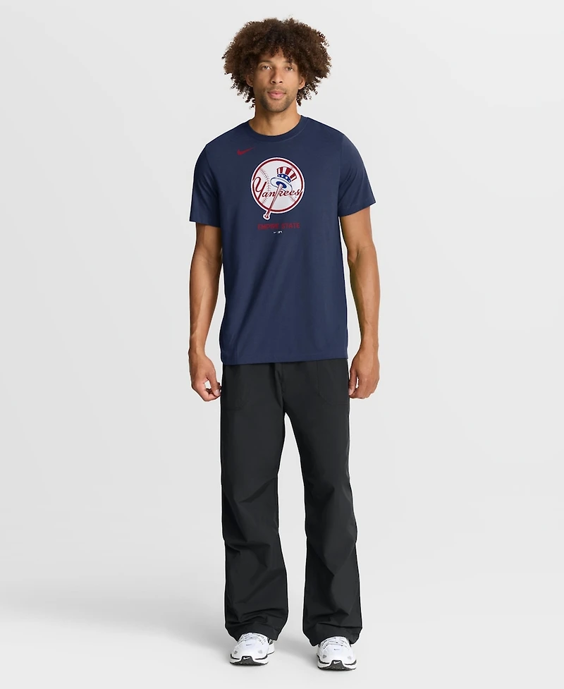 Nike Men's Navy New York Yankees Tri-Blend Logo T-Shirt