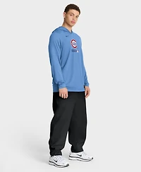 Nike Men's Light Blue Chicago Cubs Authentic Collection Dri-fit Long Sleeve Hooded T-Shirt
