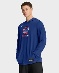 Nike Men's Royal Chicago Cubs Authentic Collection Dri-fit Long Sleeve Hooded T-Shirt
