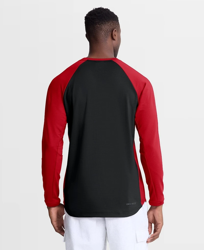 Nike Men's Black Cincinnati Reds Authentic Collection Raglan Dri-fit Sweatshirt