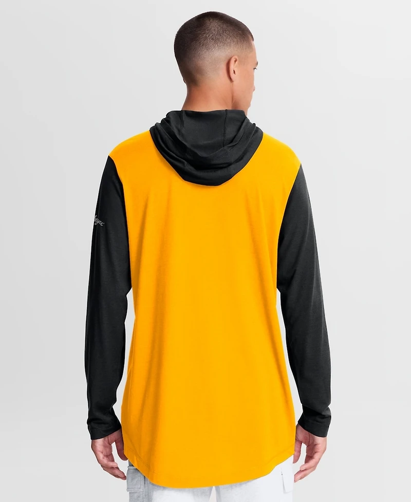 Nike Men's Gold/Black Iowa Hawkeyes Campus Legacy Tri-Blend Long Sleeve Hooded T-Shirt