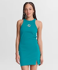 Fanatics Women's Aqua Miami Dolphins Push Beyond Tri-Blend Ribbed Sleeveless Dress