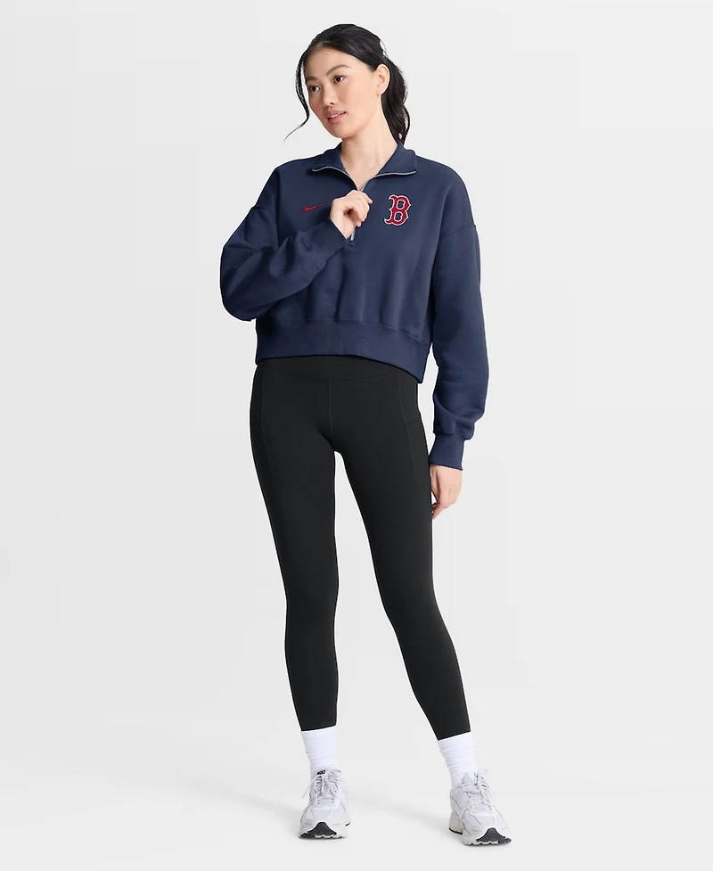 Nike Women's Navy Boston Red Sox Primetime Phoenix Fleece Half-Zip Sweatshirt