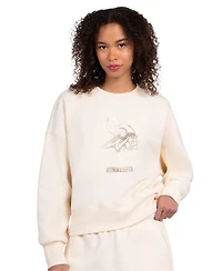 Starter Women's Cream Minnesota Vikings Travel Pastels Boxy Fleece Sweatshirt