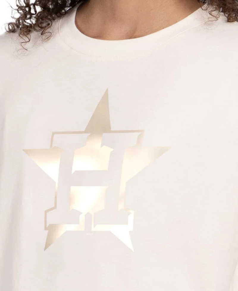 Starter Women's Cream Houston Astros Pastels Boxy Cropped T-Shirt