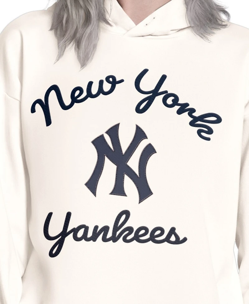 Starter Women's Cream New York Yankees Baseline Hoodie Sweatshirt