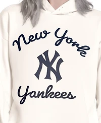 Starter Women's Cream New York Yankees Baseline Hoodie Sweatshirt