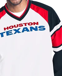 Starter Men's White Houston Texans Infield Play Raglan Pullover Jacket