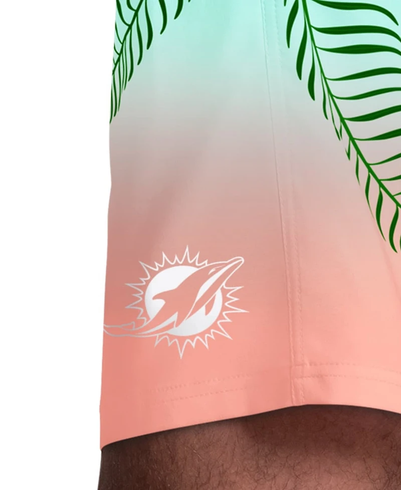 Margaritaville Men's Aqua Miami Dolphins Sunset On The Beach Swim Shorts
