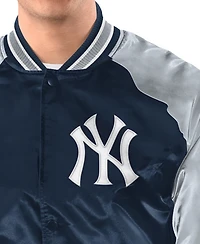 Starter Men's Navy/Gray New York Yankees Raglan Blitz Varsity Jacket