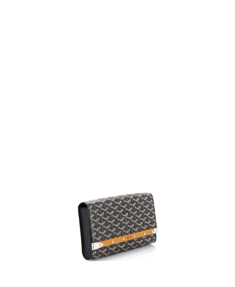 Pre-Owned Goyard Pm Monte Carlo Clutch with Strap Coated Canvas