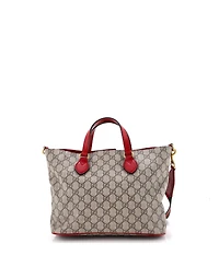 Pre-Owned Gucci Small Convertible Soft Tote Gg Coated Canvas with Applique
