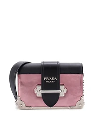 Pre-Owned Prada Small Cahier Chain Crossbody Bag Metallic Leather and Saffiano
