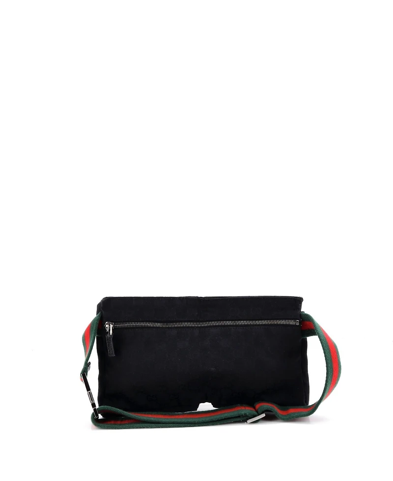 Pre-Owned Gucci Small Vintage Double Belt Bag Gg Canvas with Leather