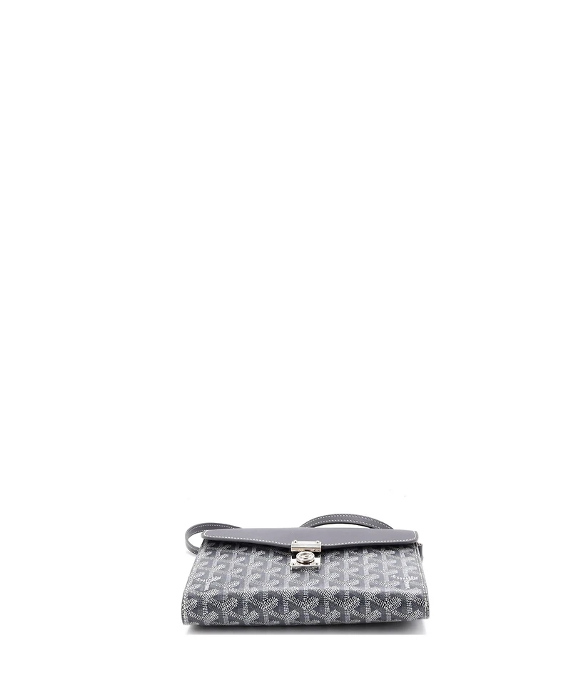 Pre-Owned Goyard Chypre Wallet on Strap Coated Canvas with Leather
