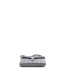 Pre-Owned Goyard Chypre Wallet on Strap Coated Canvas with Leather