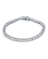 Bling Jewelry Cubic Zirconia Square Cz Channel Set Asscher Cut Tennis Bracelet s Prom Brass