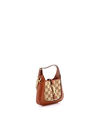 Pre-Owned Gucci Mini Jackie 1961 Chain Hobo Crystal Embellished Gg Canvas