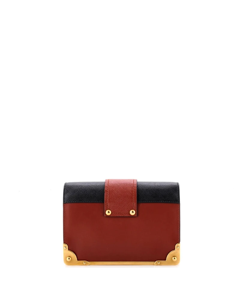 Pre-Owned Prada Small Cahier Crossbody Bag Embellished Leather