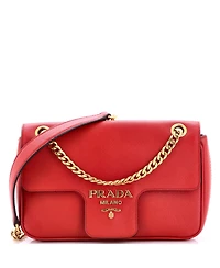 Pre-Owned Prada Small Pattina Flap Shoulder Bag Saffiano Leather