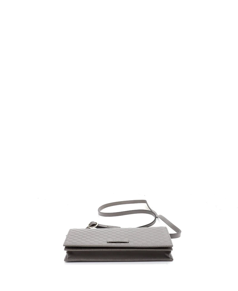 Pre-Owned Gucci Wallet on Strap Microguccissima Leather