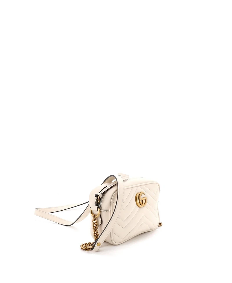 Pre-Owned Gucci Mini Gg Marmont Shoulder Bag Matelasse Leather