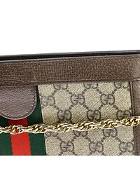 Pre-Owned Gucci Small Ophidia Chain Shoulder Bag Gg Coated Canvas