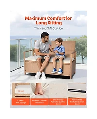 Flynama 70Gal Pe Waterproof Outdoor Storage Bench