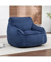 Rainsken Bean Bag Chair, Comfy Corduroy Large with Filler Included, Soft Beanbag Chairs, Ergonomic, for Bedroom and Living Room